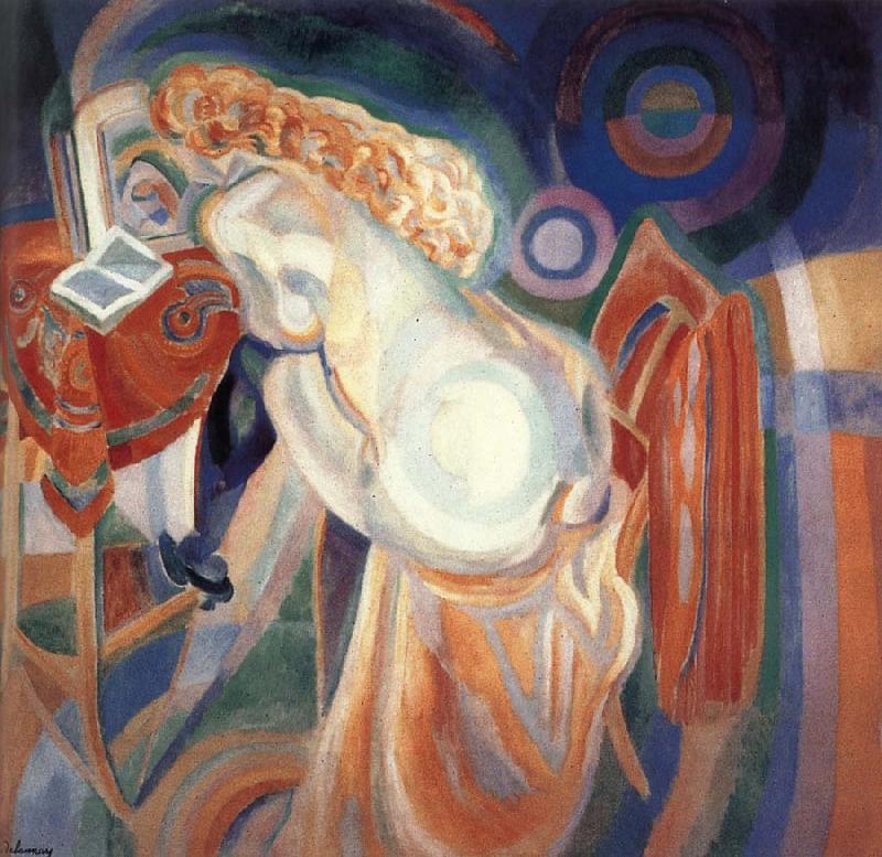 Delaunay, Robert The nude female is reading oil painting picture